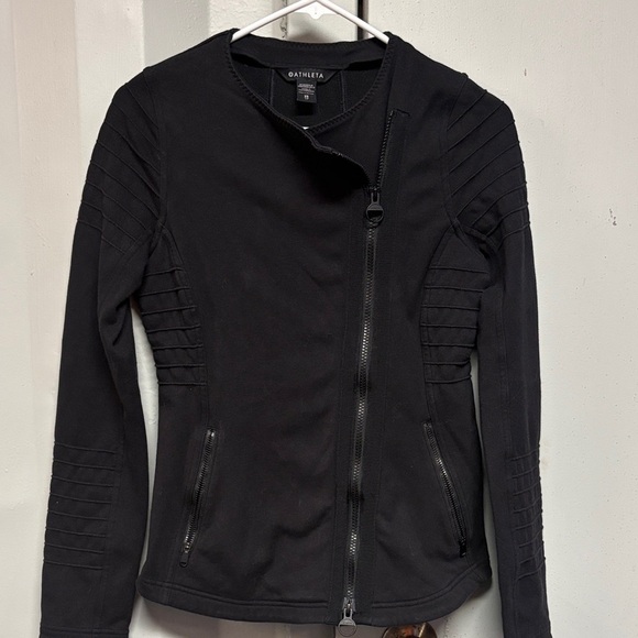 Athleta Jackets & Blazers - Athleta Black Asymmetrical Zip Utility Jacket